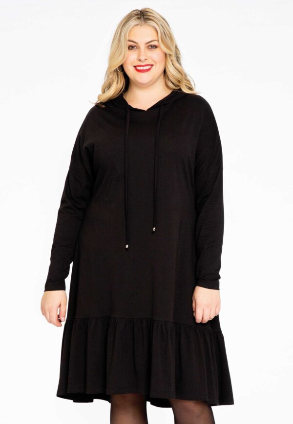 Yoek Sweater-jurk Queen ORGANIC | Zwart